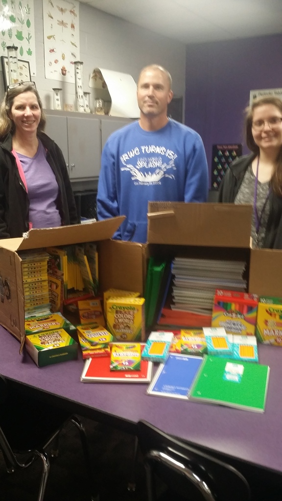 Thank you to the Spencer Walmart for the donation of school supplies for the Graettinger-Terril Middle School Staff!